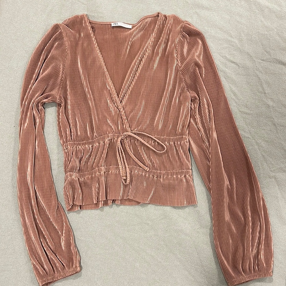 Zara Bronze long sleeve blouse